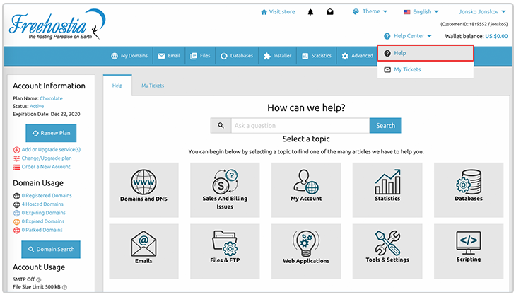 How to find F.A.Q. Section